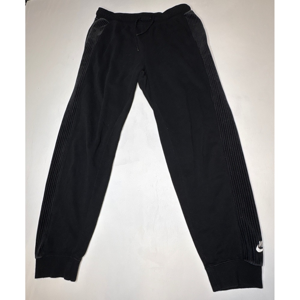 Nike Mens Joggers Corduroy Side Panel Fleece Sweatpants Size M Black Athleisure